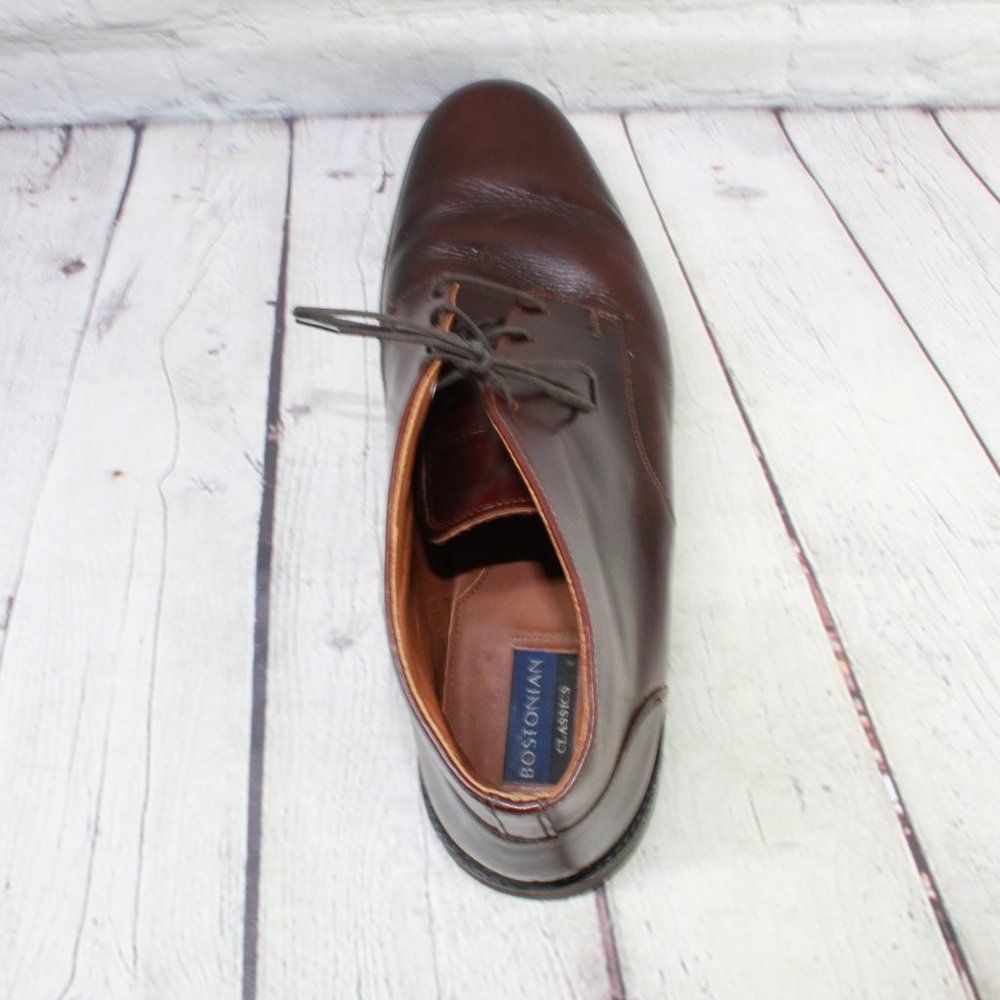Bostonian Brown Leather Lace Up Oxfords Chukka Dress Shoes Size 13 Medium - Picture 7 of 9